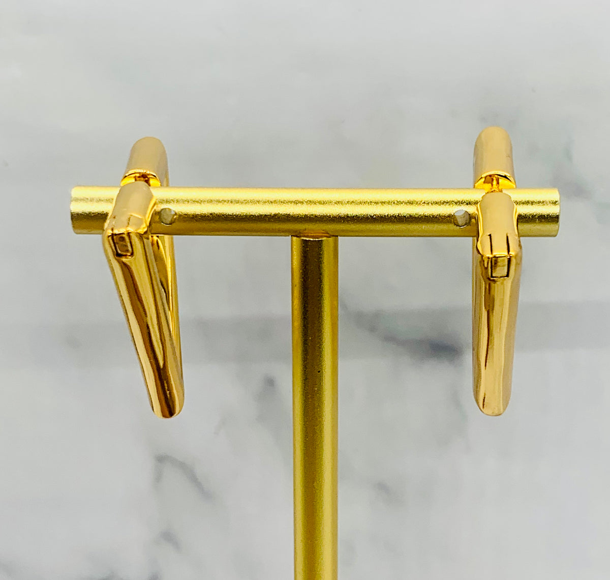 VALENTINO V Gold Tone Hoop Earrings - Pre owned