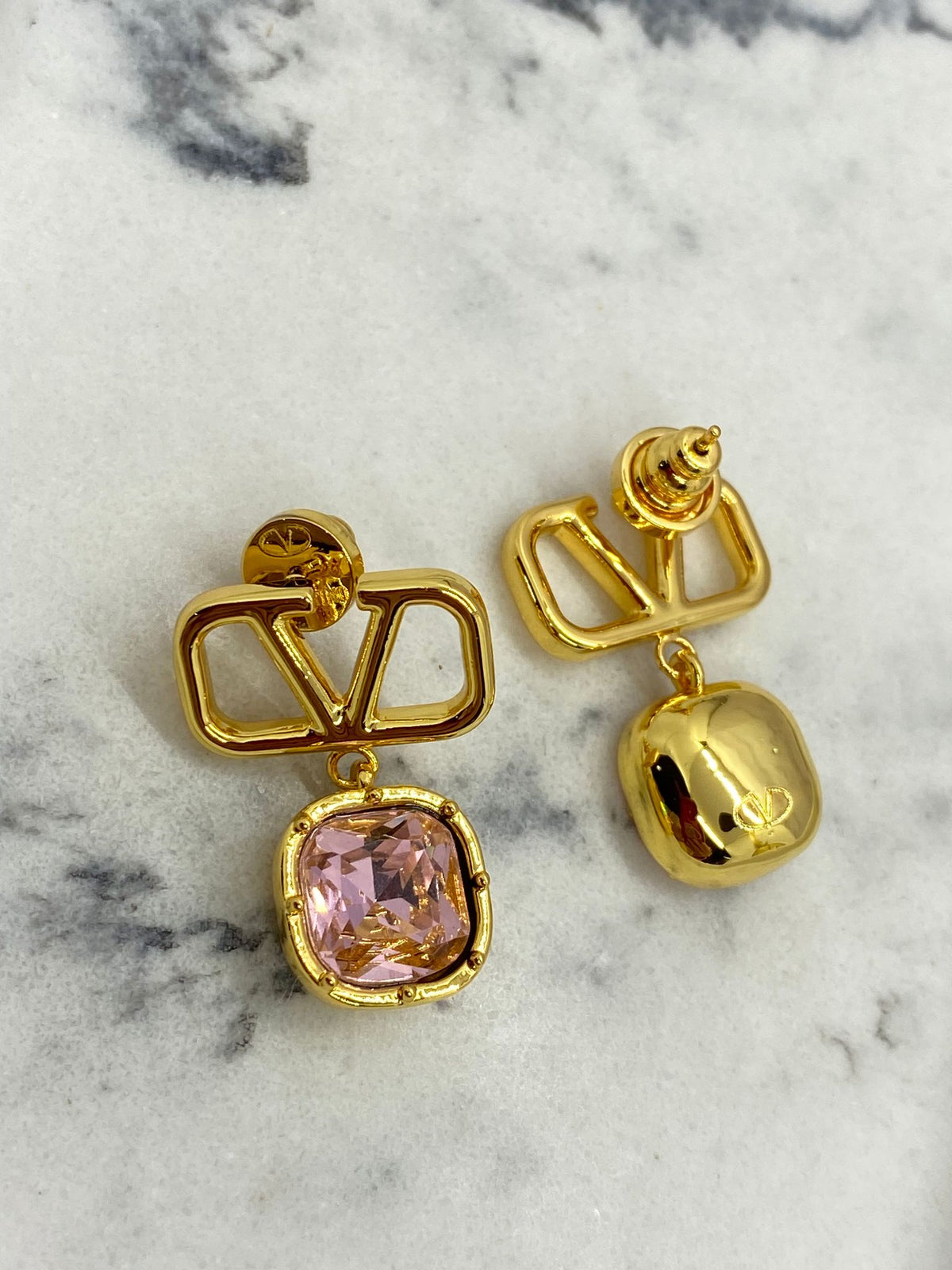 VALENTINO Pink Rhinestone Earrings - Pre owned
