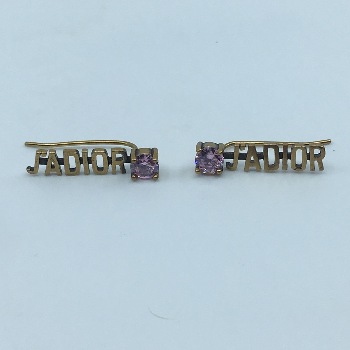 CHRISTIAN DIOR J'Adior Small Pink Rhinestone Climber Earrings - Pre owned