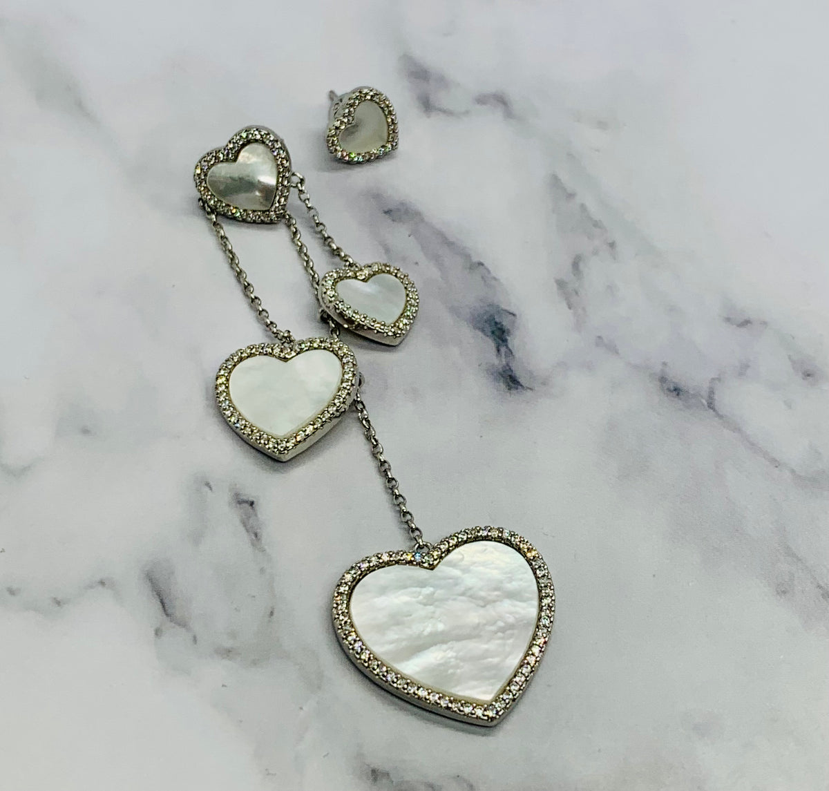 APM MONACO Mother of Pearl Heart Earrings - Pre owned