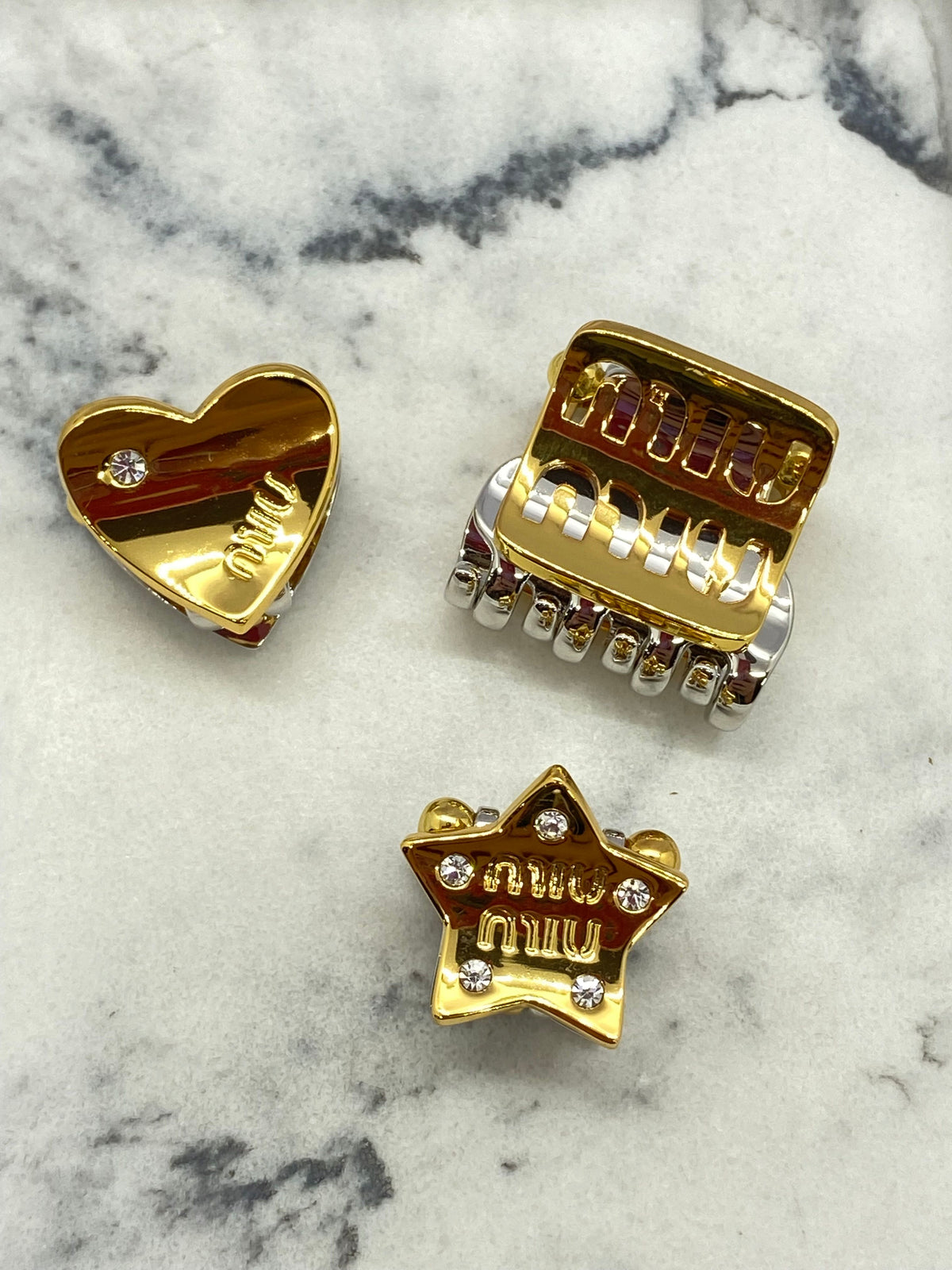 MIU MIU set of 3 Hair Clip Barrettes - Pre owned