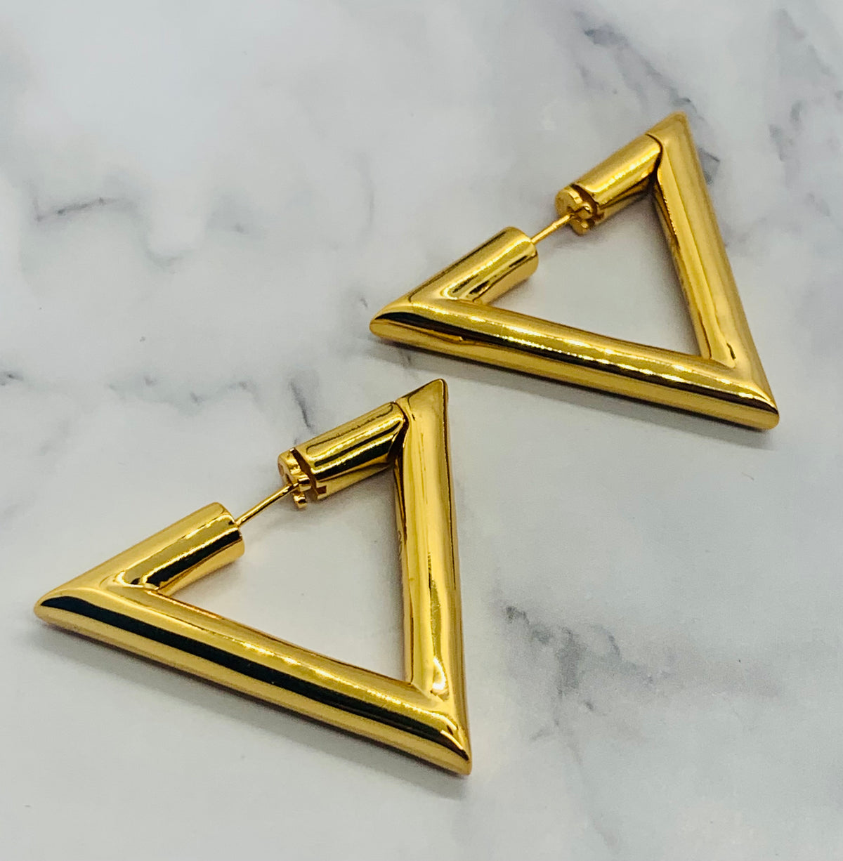 VALENTINO V Gold Tone Hoop Earrings - Pre owned