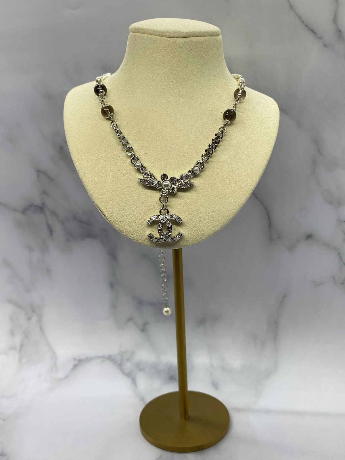 CHANEL CC Statement Rhinestone Necklace - USED
