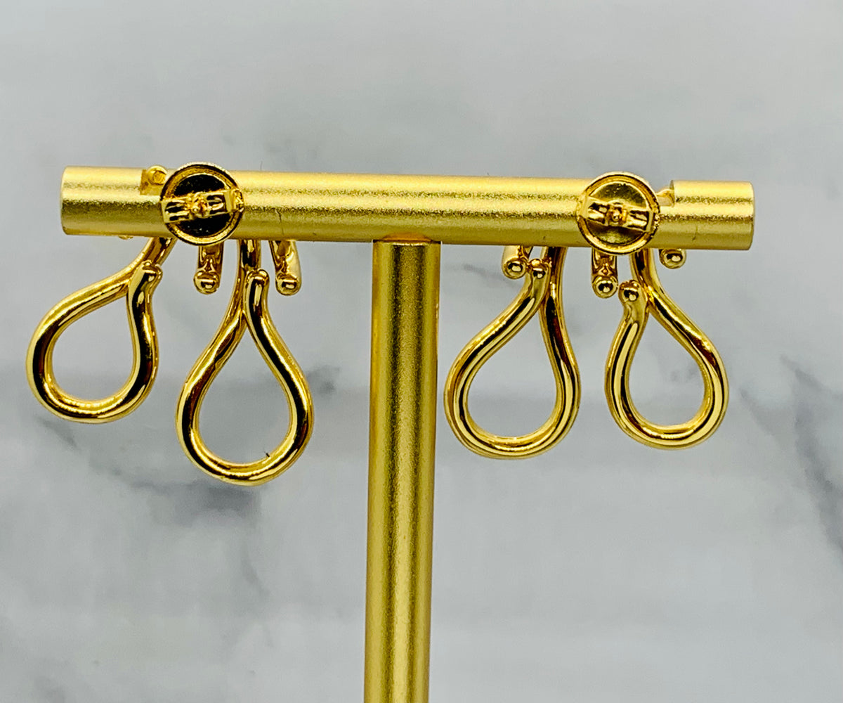 BOTTEGA VENETA Gold Tone Loop Earrings - Pre owned