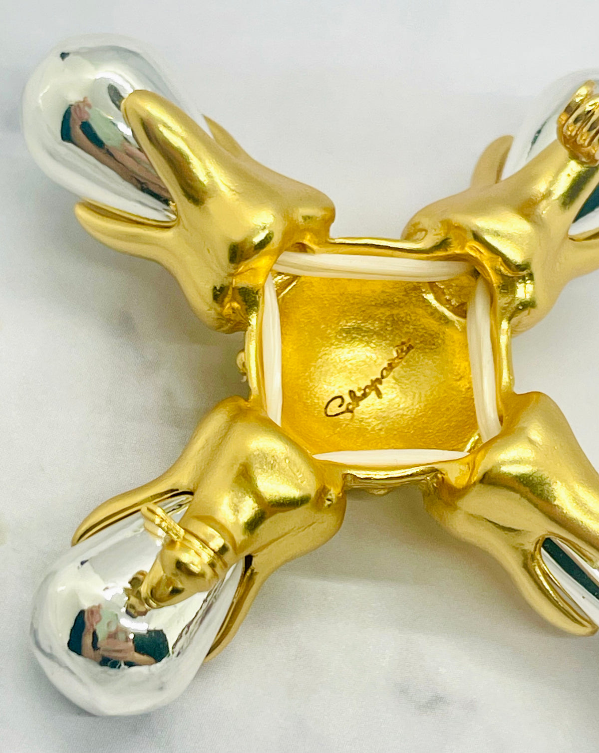 SCHIAPARELLI Statement Cross Brooch Pin - Pre owned