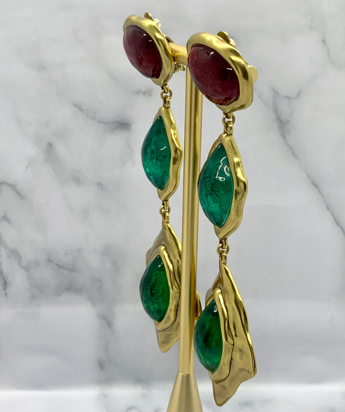 YSL YVES SAINT LAURENT Statement Clip On Earrings - Pre owned