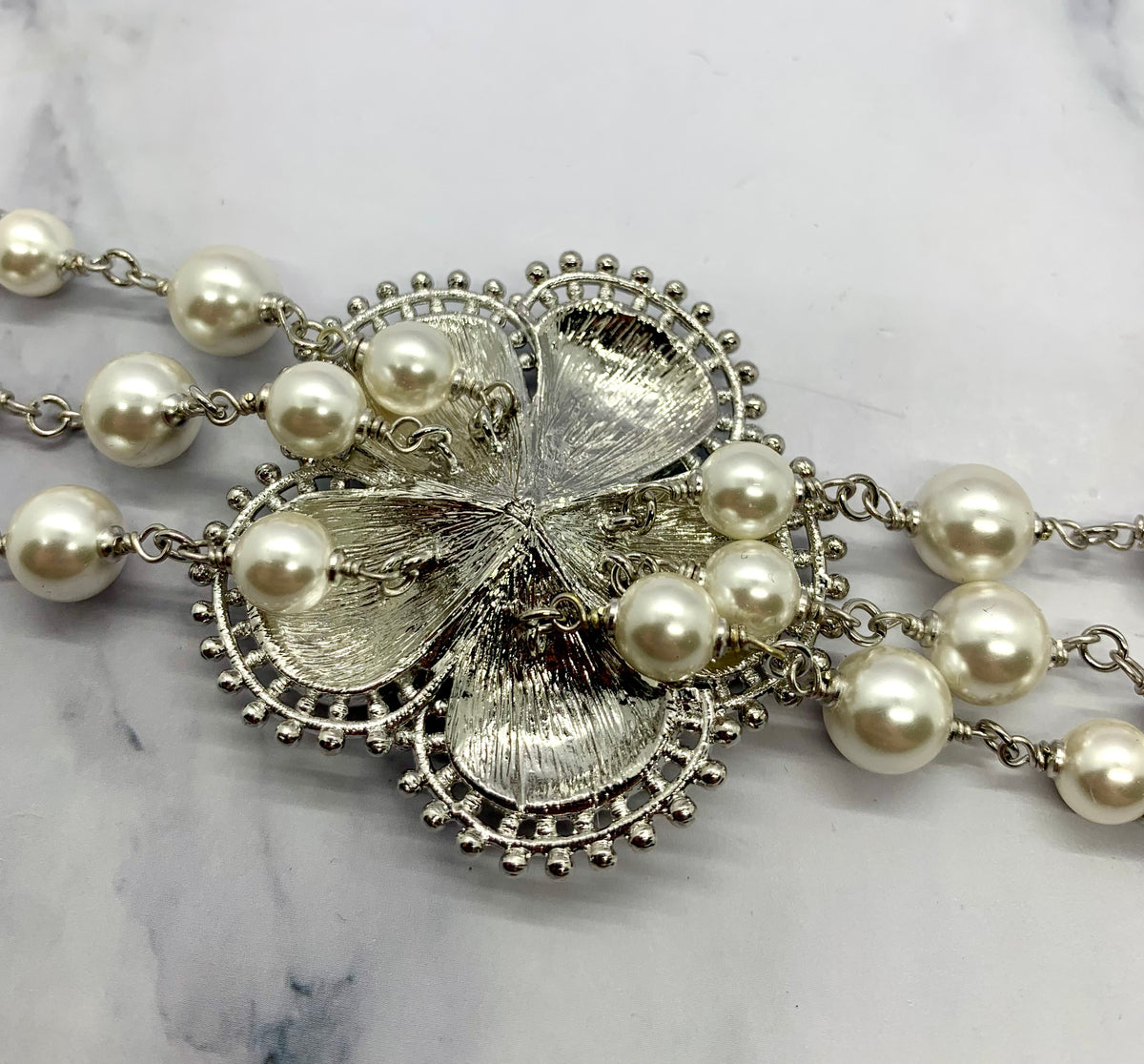 CHANEL CC Camelia Rhinestone Choker Necklace - USED