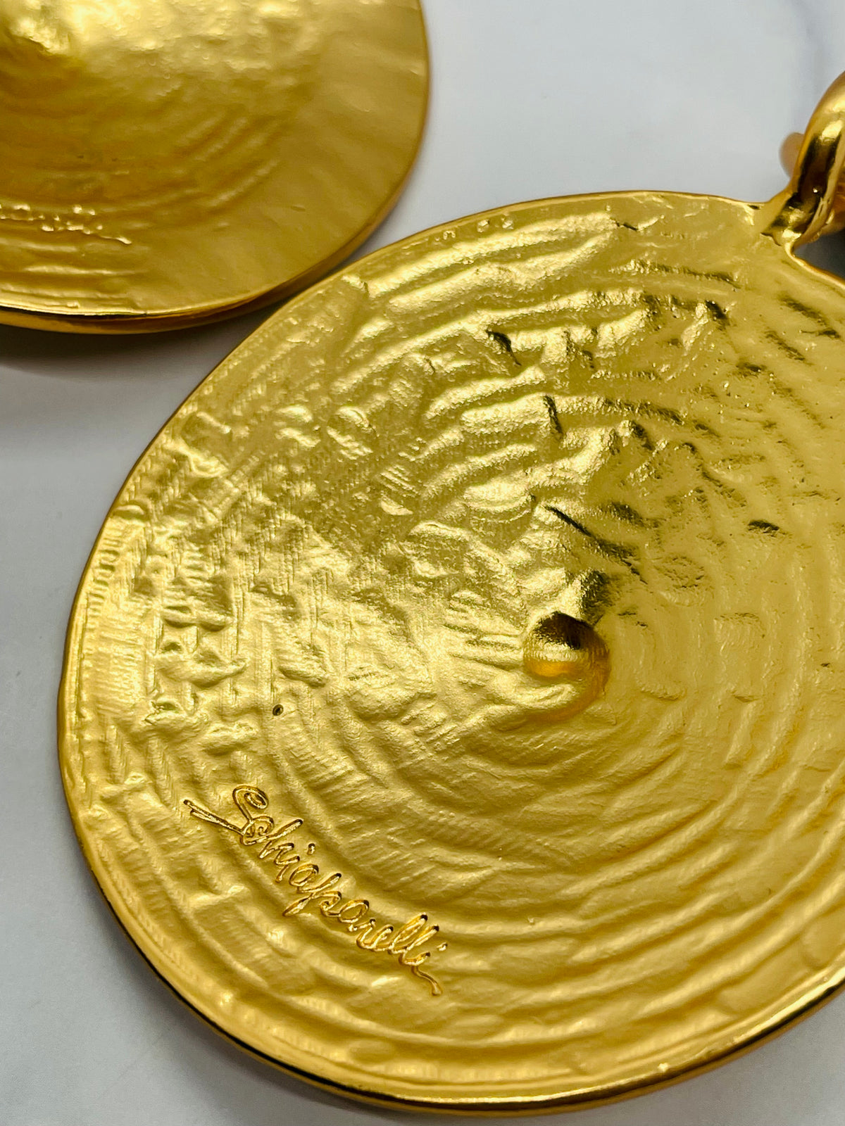 SCHIAPARELLI Spiral Disc Statement Earrings - Pre owned