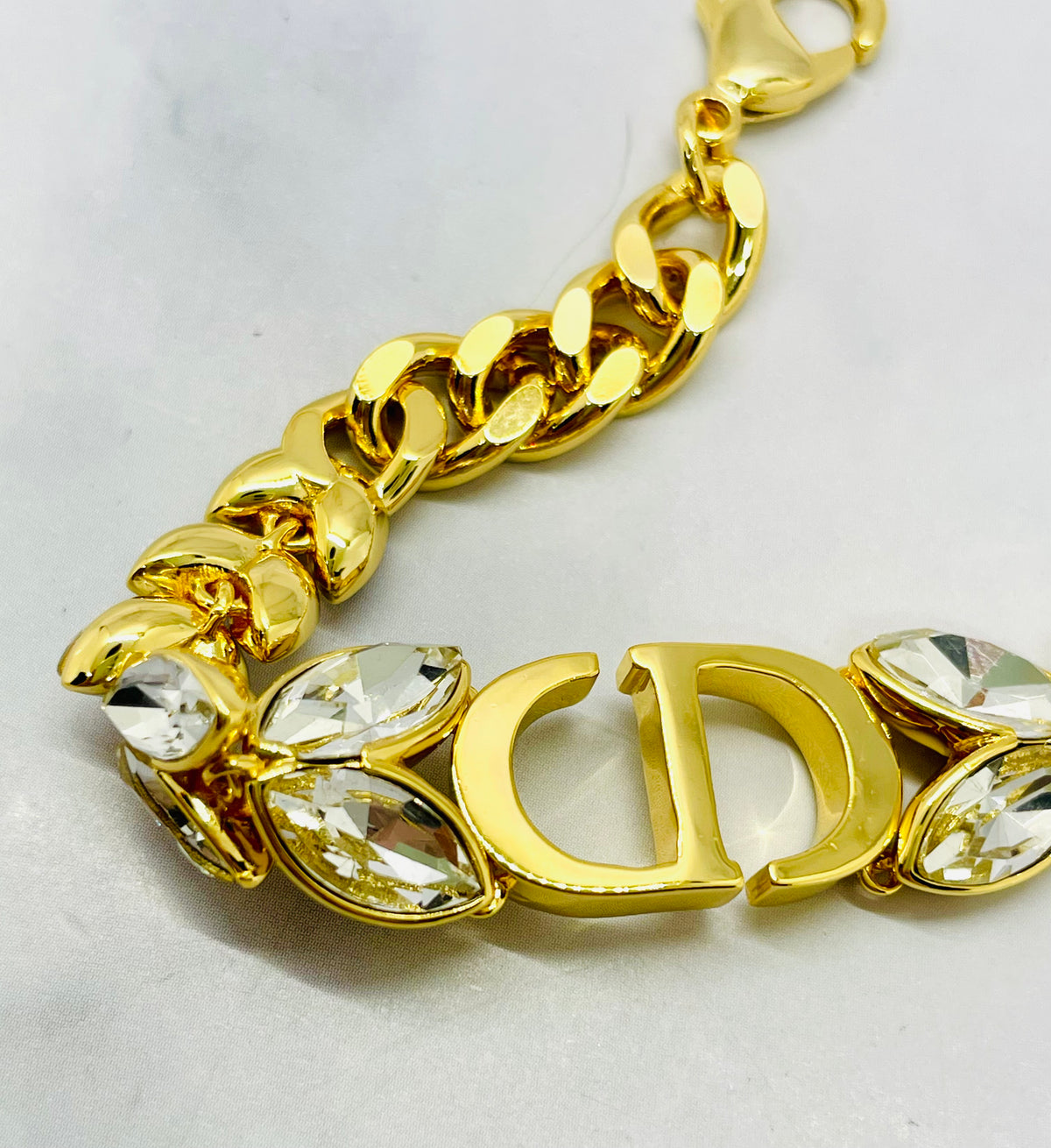 CHRISTIAN DIOR CD Rhinestone Bracelet - Pre owned