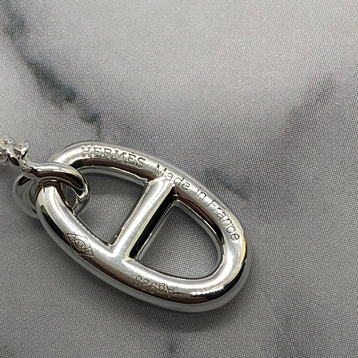 HERMES Silver Tone Pendant Earrings - Pre owned