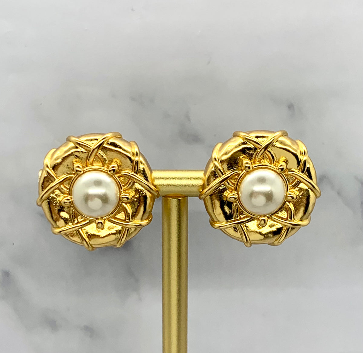 KARL LAGERFELD Vintage Rare Clip On Earrings - Pre owned