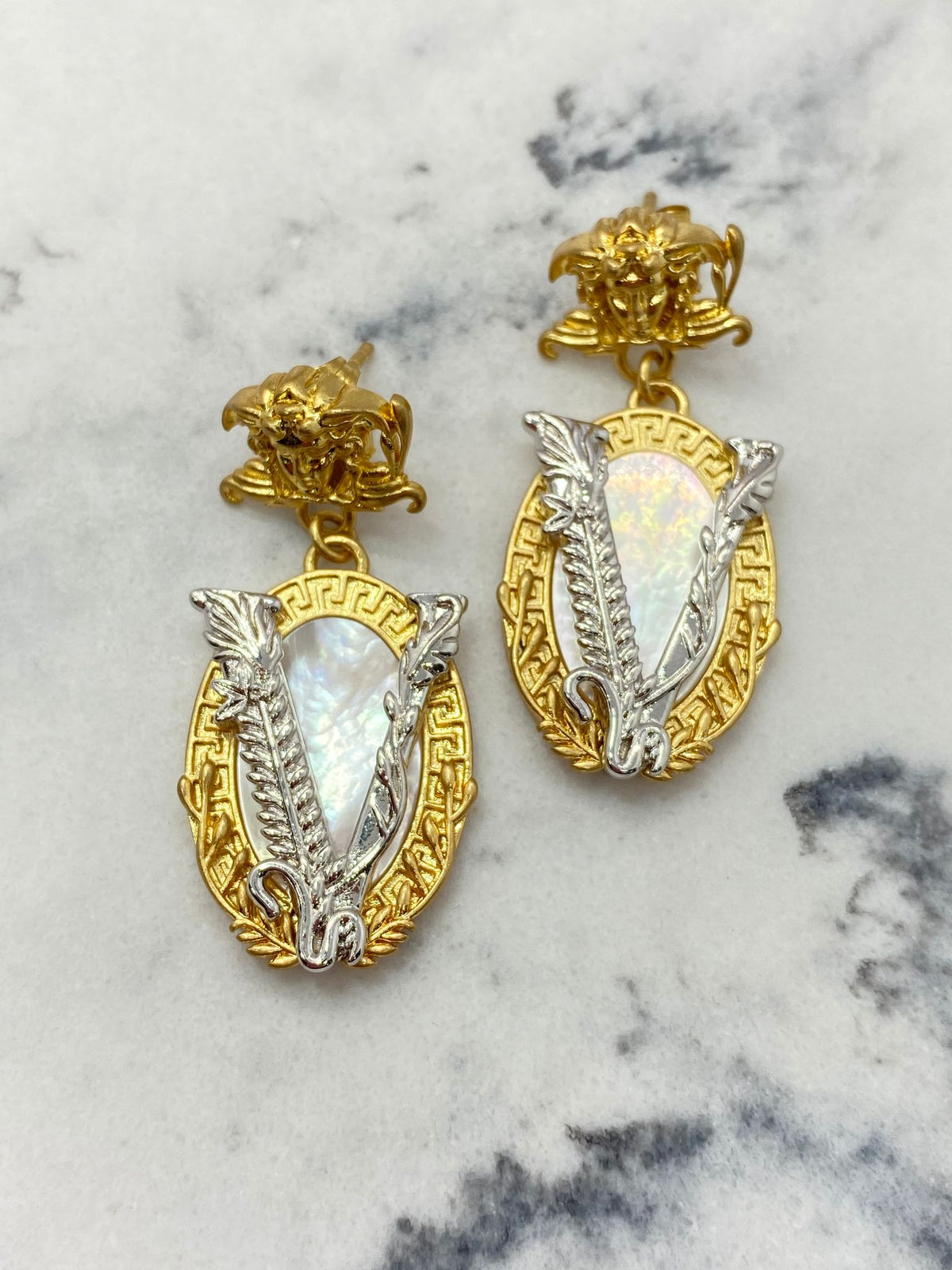 VERSACE V Medusa Pendant Earrings - Pre owned