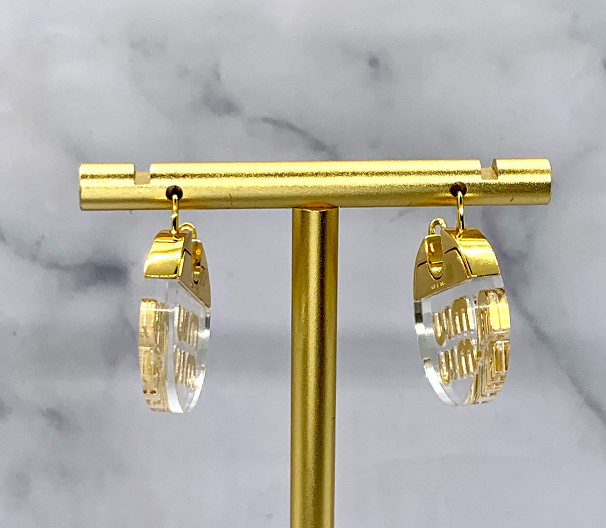 MIU MIU Clear Disc Earrings - Pre owned