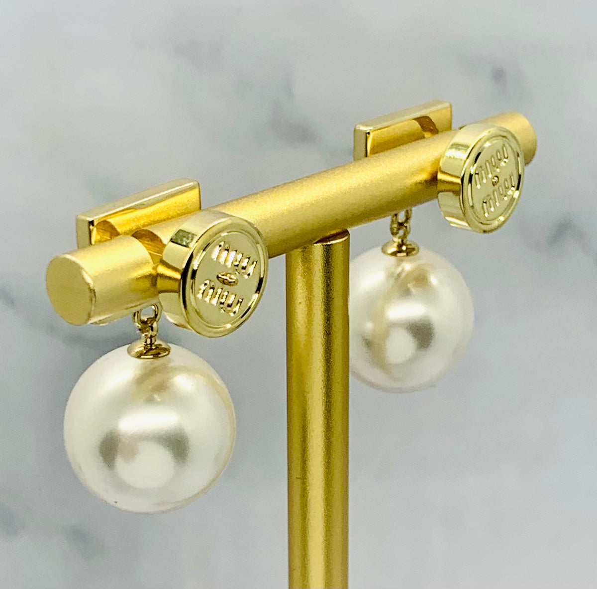 MIU MIU Pearl Pendant Earrings - Pre owned