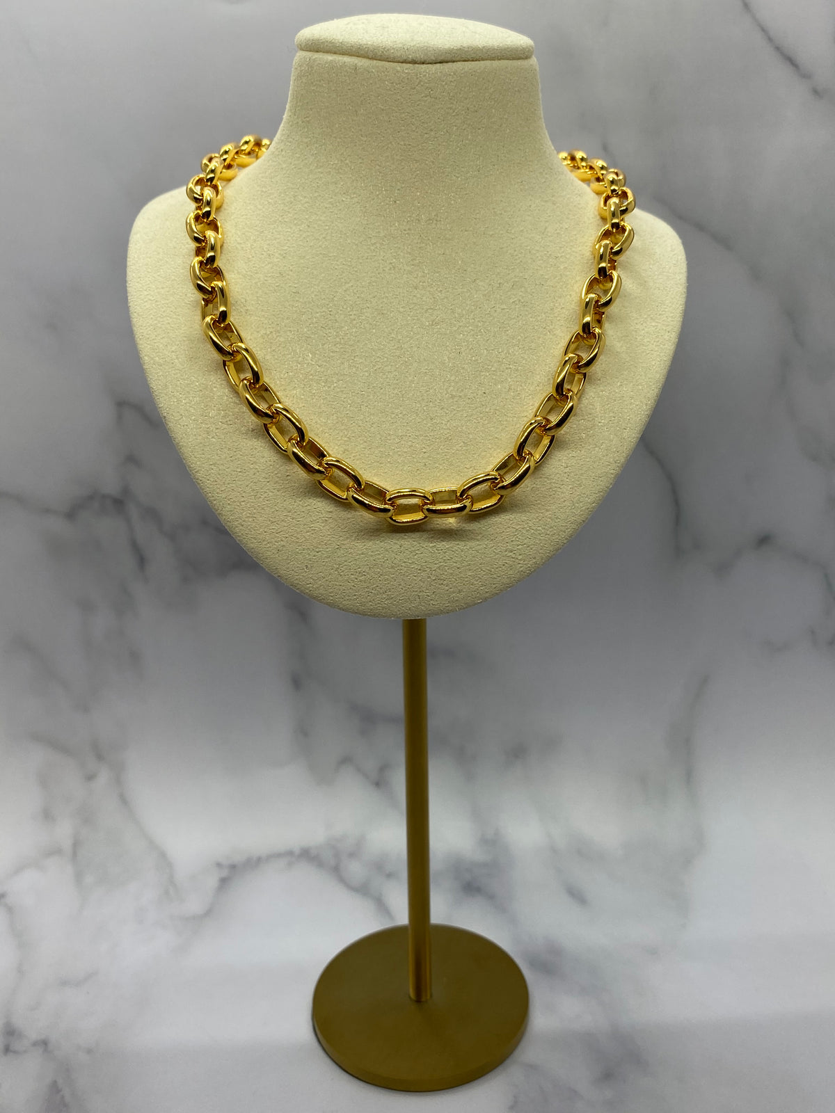 BOTTEGA VENETA Gold Tone Chain Necklace - Pre owned