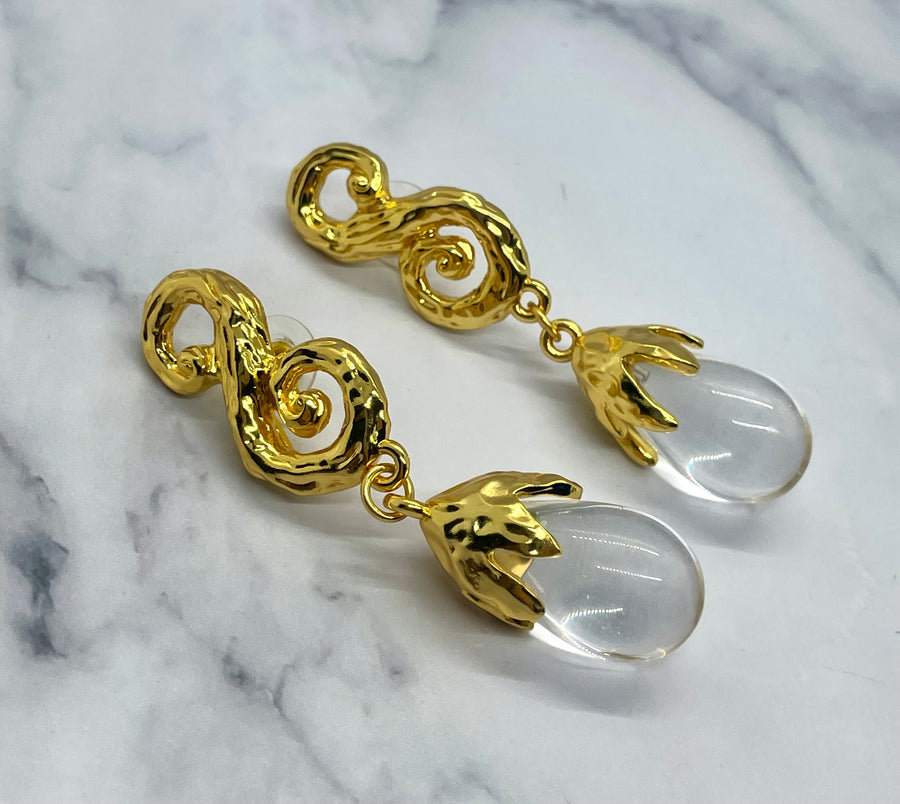 YSL YVES SAINT LAURENT Acrylic Pendant Earrings - Pre owned