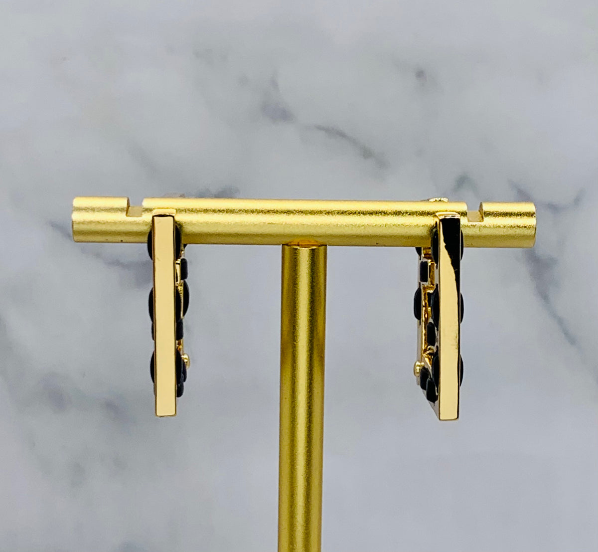 FENDI FF Gold & Leather Earrings - Pre owned