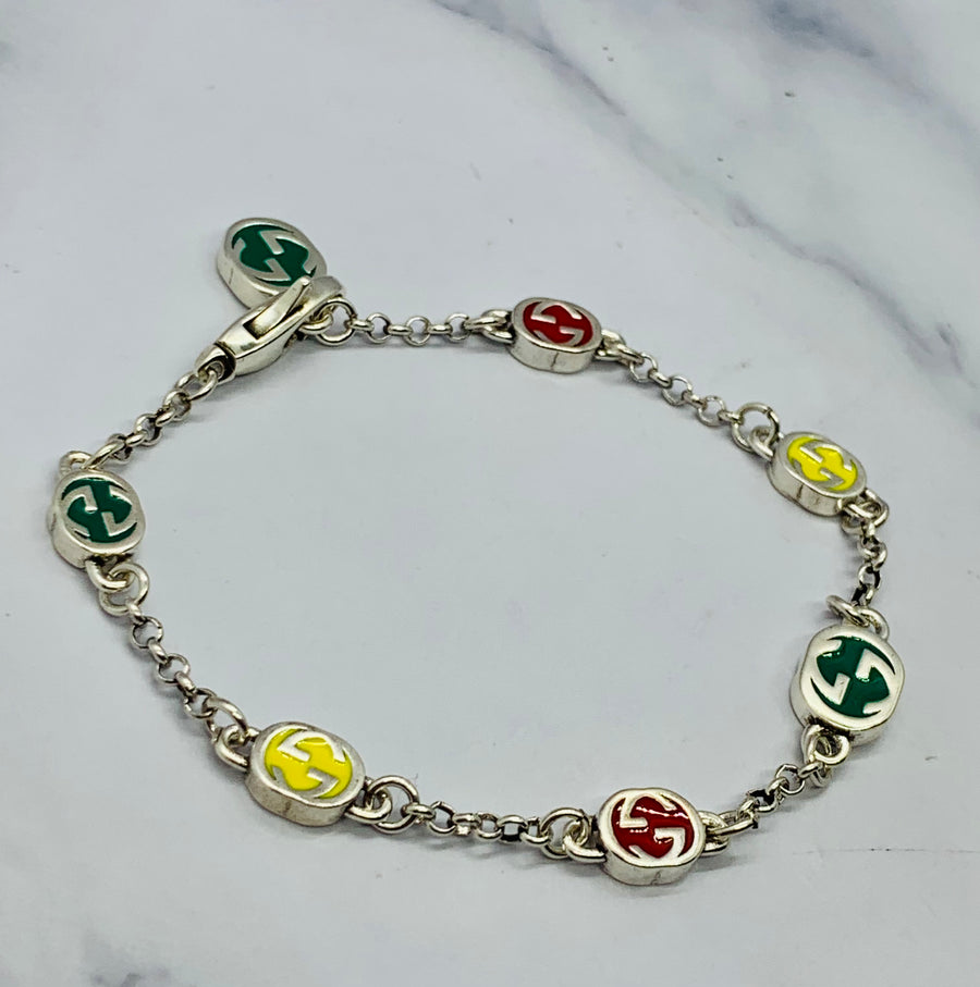 GUCCI GG Colorful Chain Bracelet - Pre owned