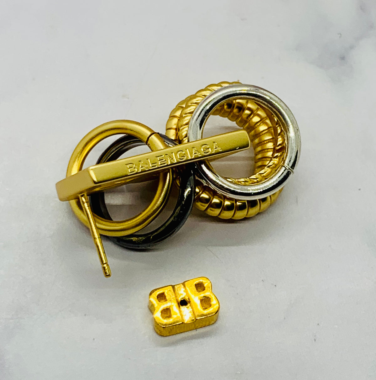 BALENCIAGA BB Hoop Earrings - Pre owned