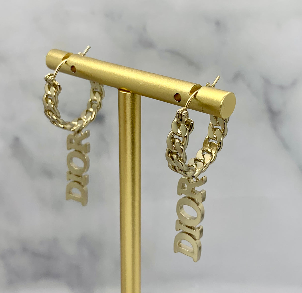 CHRISTIAN DIOR Silver Hoop Earrings - Pre owned