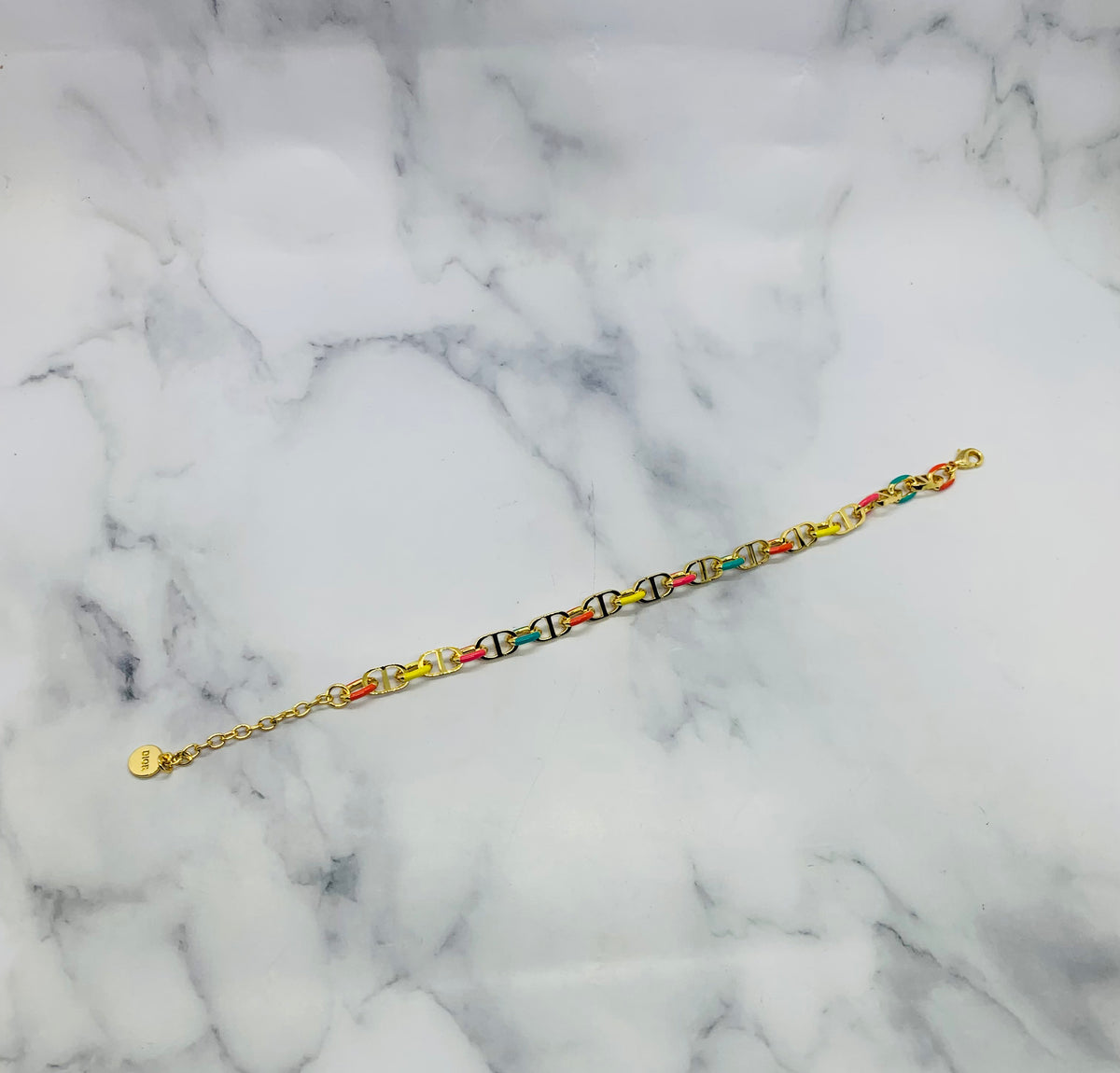 CHRISTIAN DIOR CD Colored Chain Bracelet - Pre owned