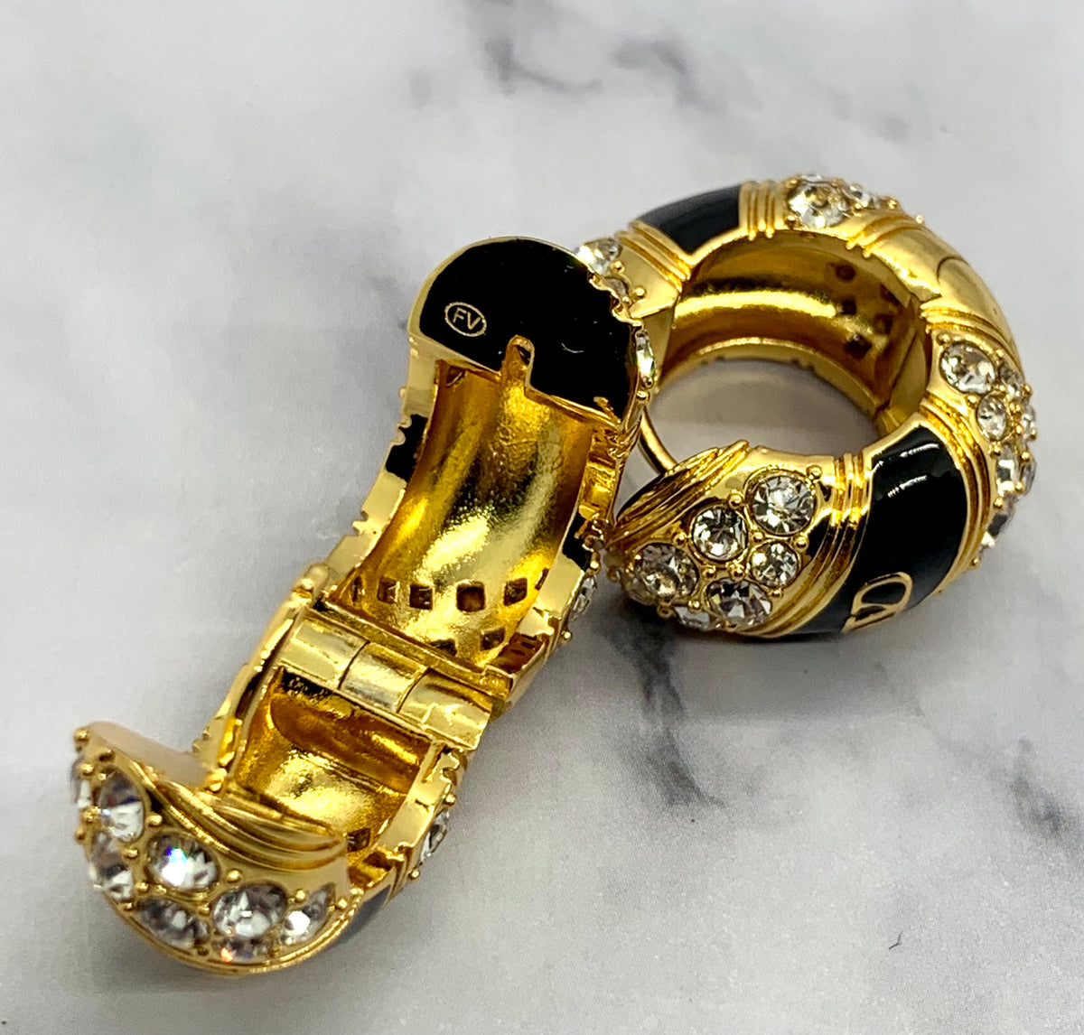 VALENTINO Rhinestone Hoop Earrings - Pre owned