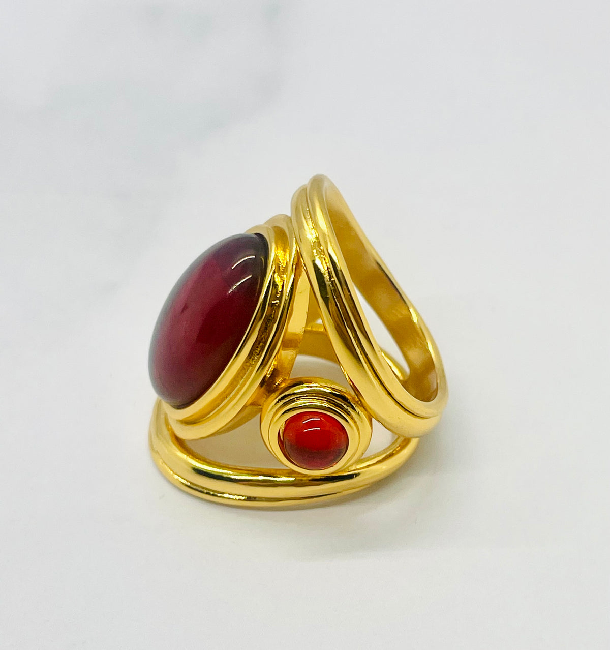 YSL YVES SAINT LAURENT Ruby Statement Ring Size 7 - Pre owned