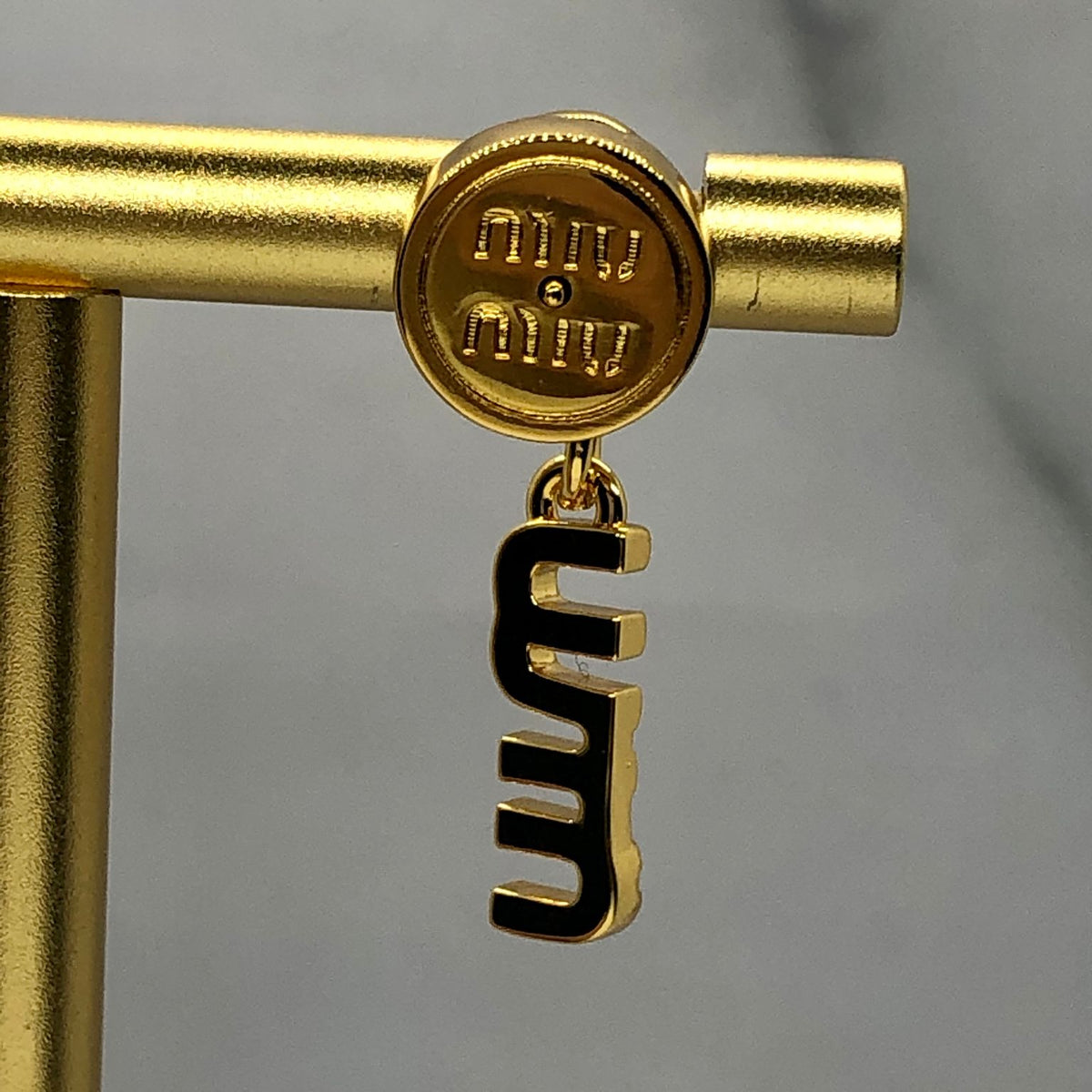 MIU MIU Gold Tone Pendant Earrings - Pre owned