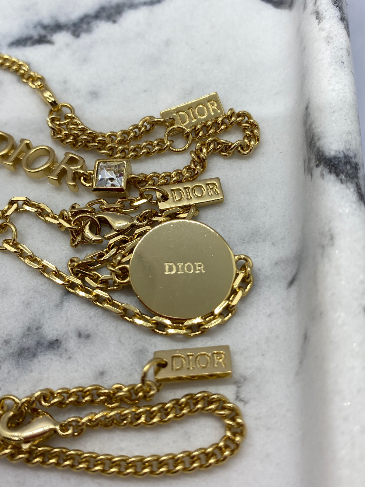 CHRISTIAN DIOR Set of 3 Gold Bracelets - Pre owned