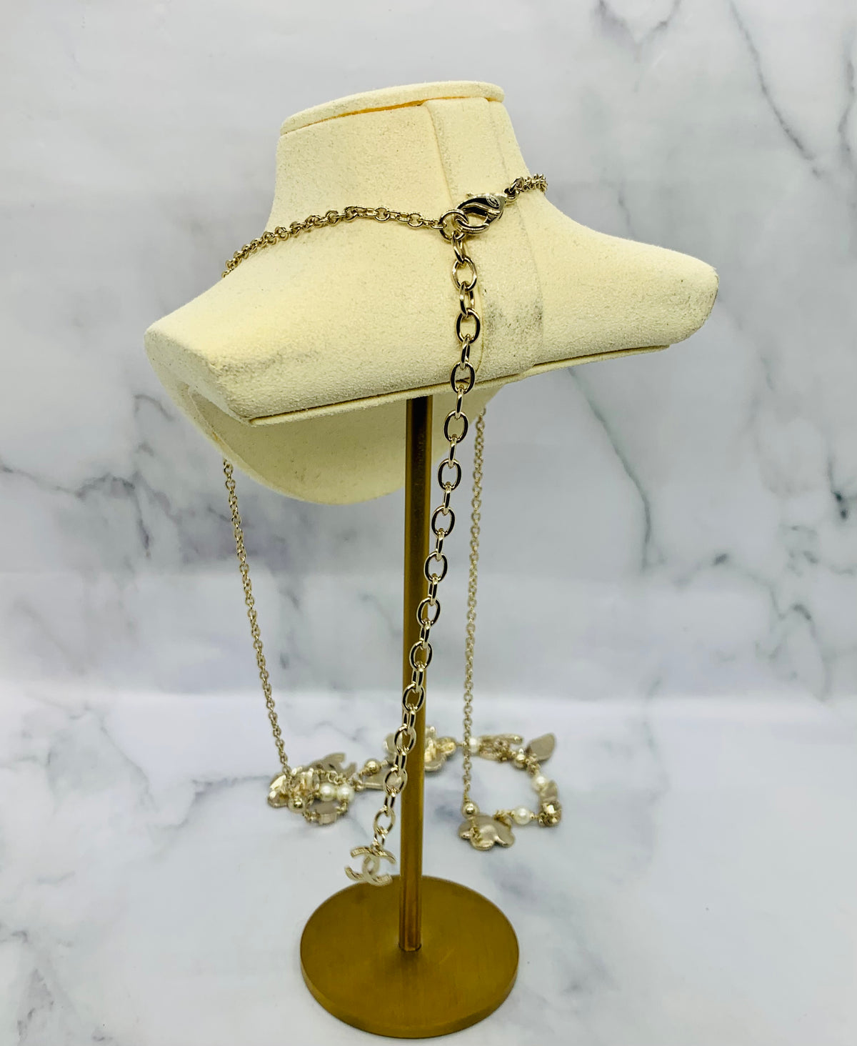 CHANEL CC Camelia Charm Necklace - Pre owned