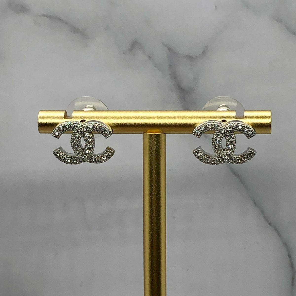 CHANEL CC Rhinestone Earrings - Pre owned