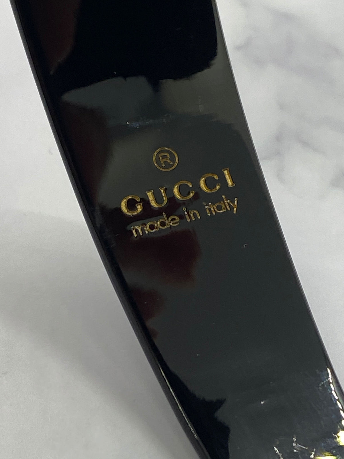 GUCCI GG Black Plastic Rhinestone Head band - Pre owned