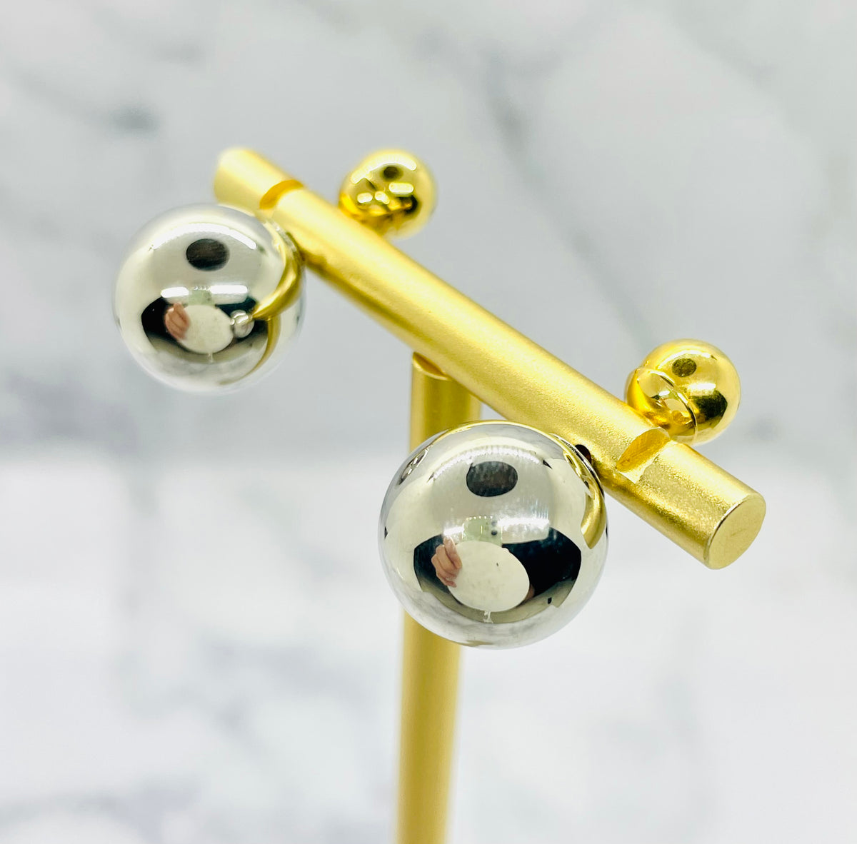 CHRISTIAN DIOR Tribale Silver & Gold Tone Earrings - Pre owned