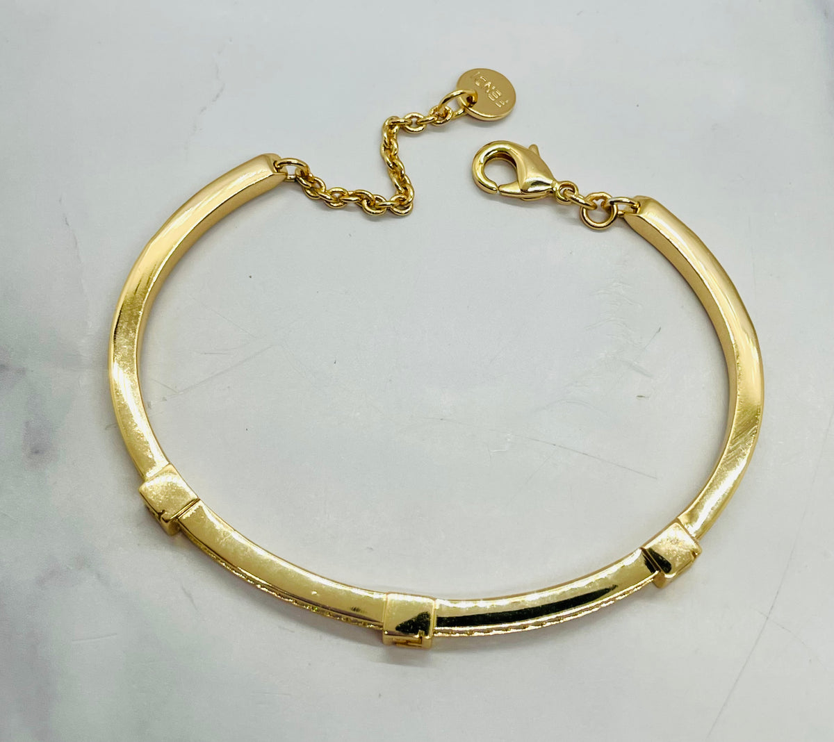 FENDI FF Monogram Rhinestone Cuff Bracelet - Pre owned