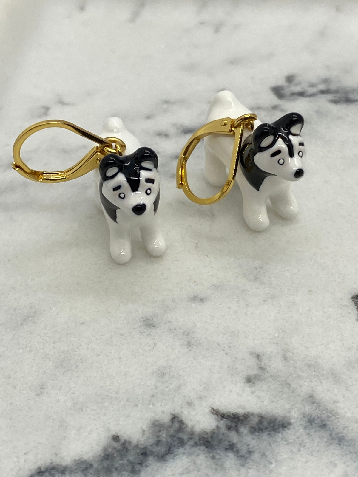 CELINE Wolf Dog Charm Earrings - Pre owned