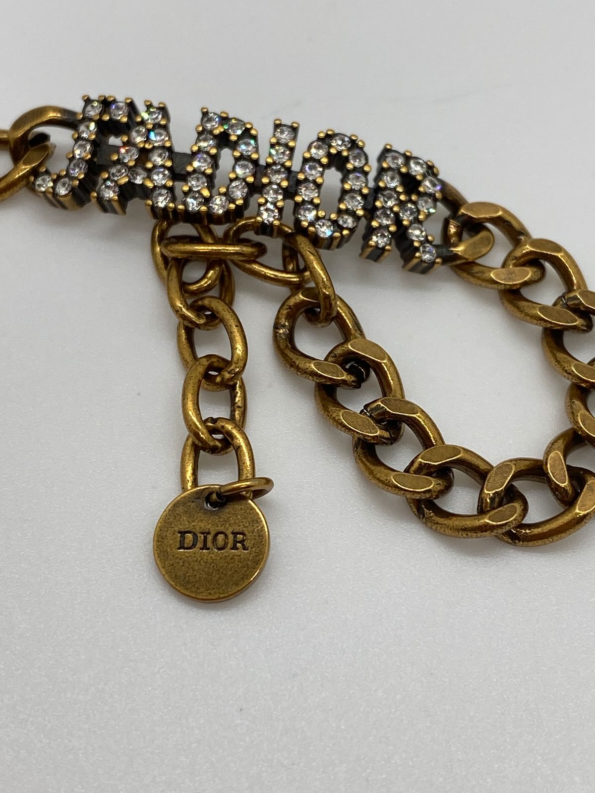 CHRISTIAN DIOR J'Adior Brass Tone Rhinestone Bracelet - Pre owned