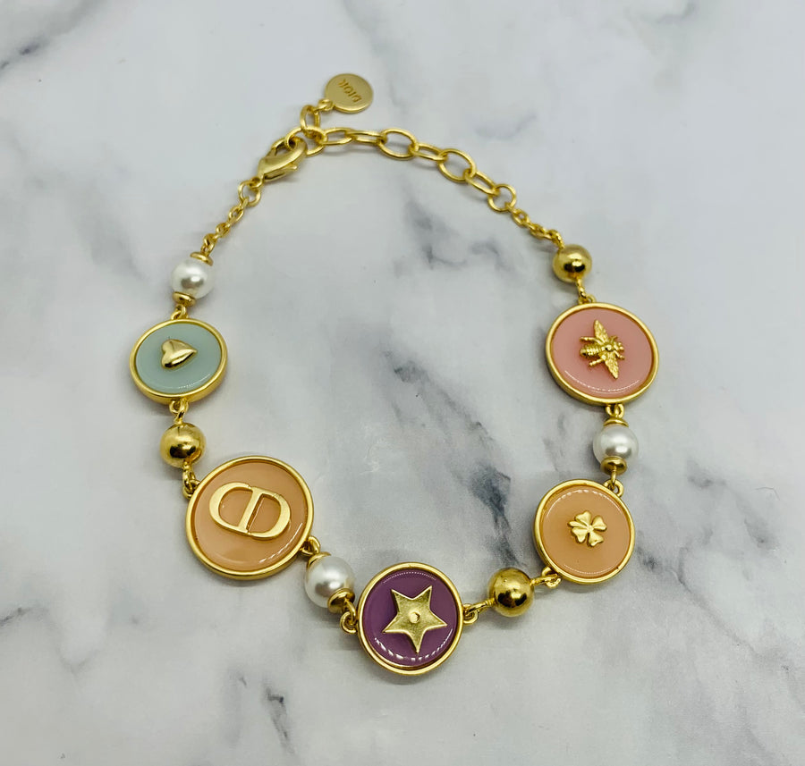 CHRISTIAN DIOR CD Pastel Charm Bracelet - Pre owned