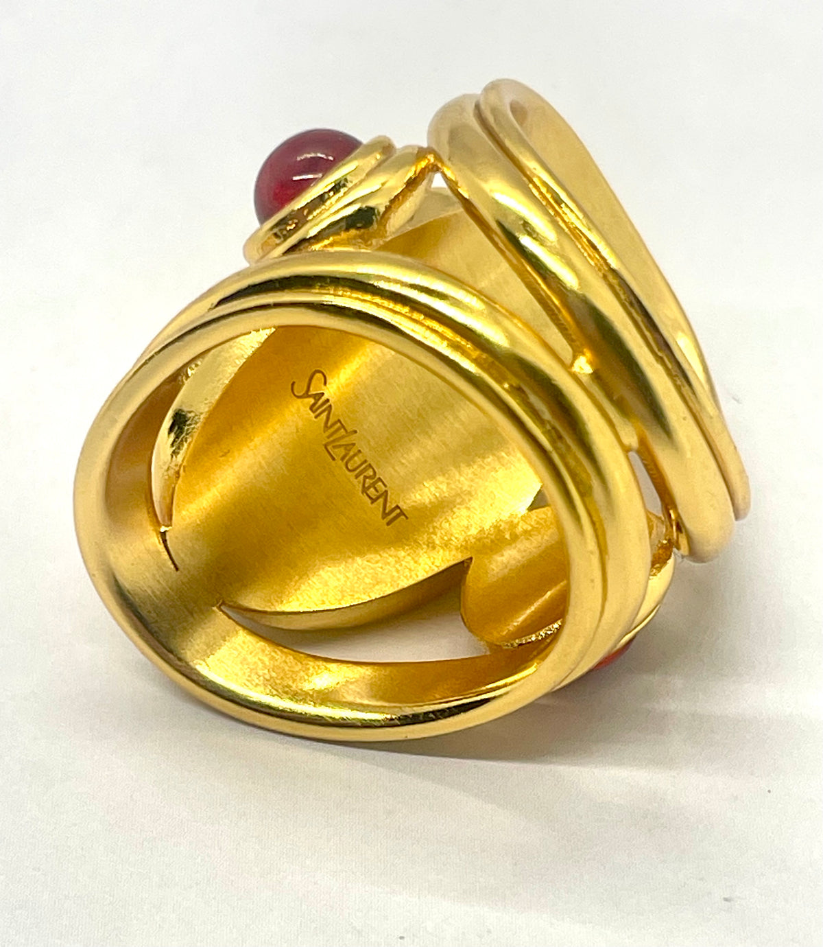 YSL YVES SAINT LAURENT Ruby Statement Ring Size 7 - Pre owned