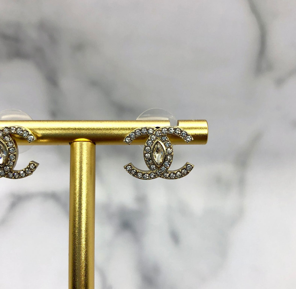 CHANEL CC Rhinestone Earrings - Pre owned