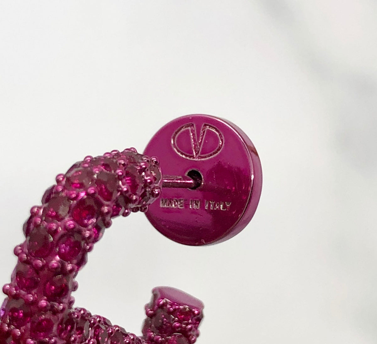 VALENTINO V Pink Rhinestone Earrings - Pre owned