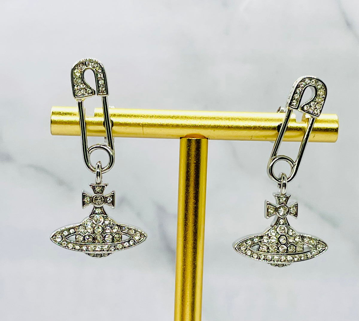 VIVIENNE WESTWOOD Orb Rhinestone Earrings - Pre owned