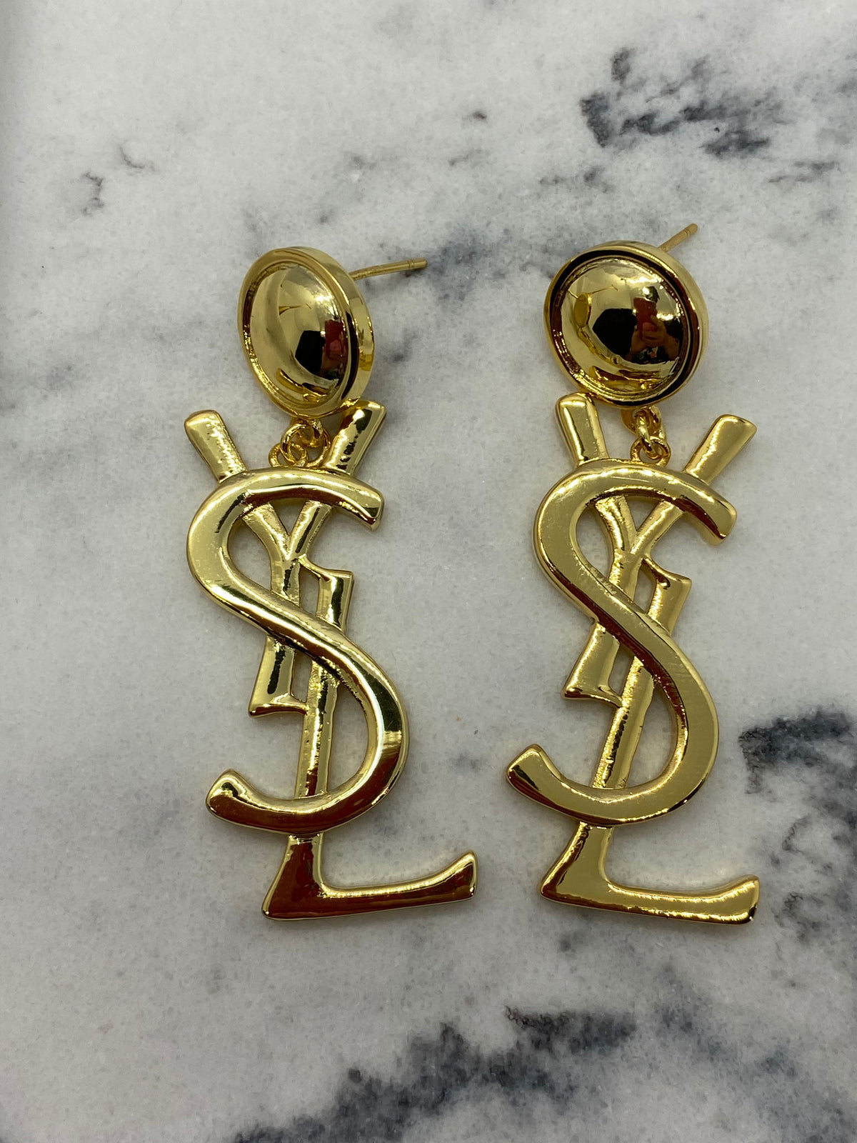 YSL Yves Saint Laurent Gold Pendant Earrings - Pre owned