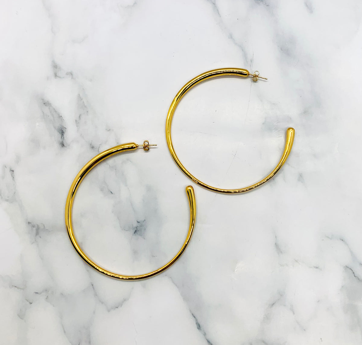 YSL YVES SAINT LAURENT Gold Tone Hoop Earrings - Pre owned