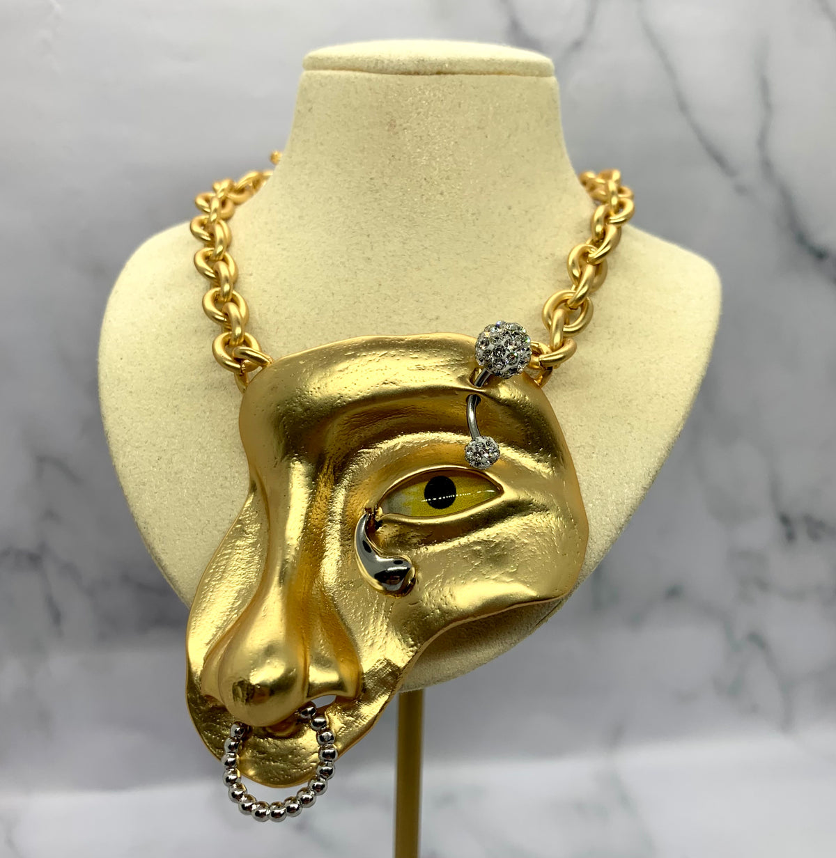 SCHIAPARELLI Crying Face Statement Necklace - Pre owned