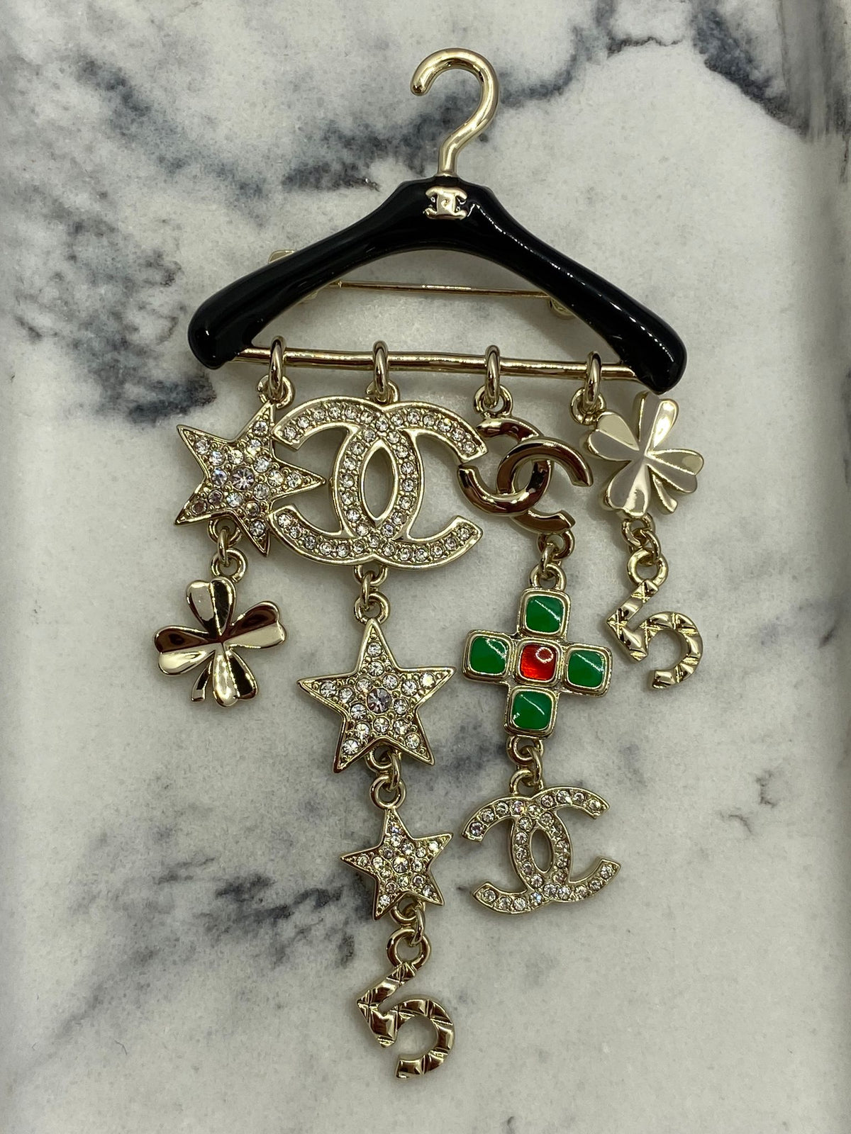 CHANEL CC Hanger Charm Brooch Pin - Pre owned