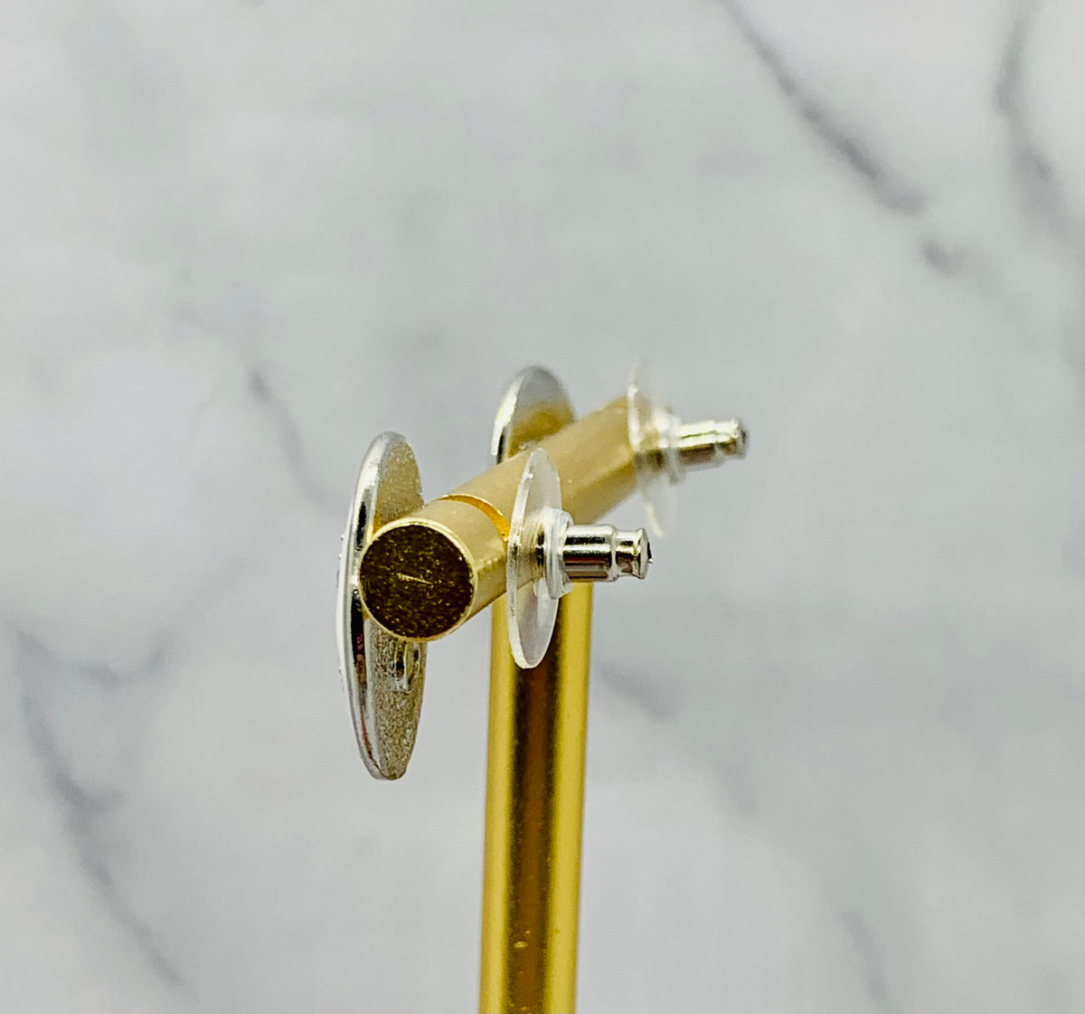 CHANEL CC White Enamel Button Earrings - Pre owned