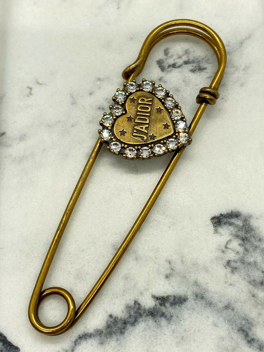 CHRISTIAN DIOR J'Adior Heart Safety Pin Brooch - Pre owned