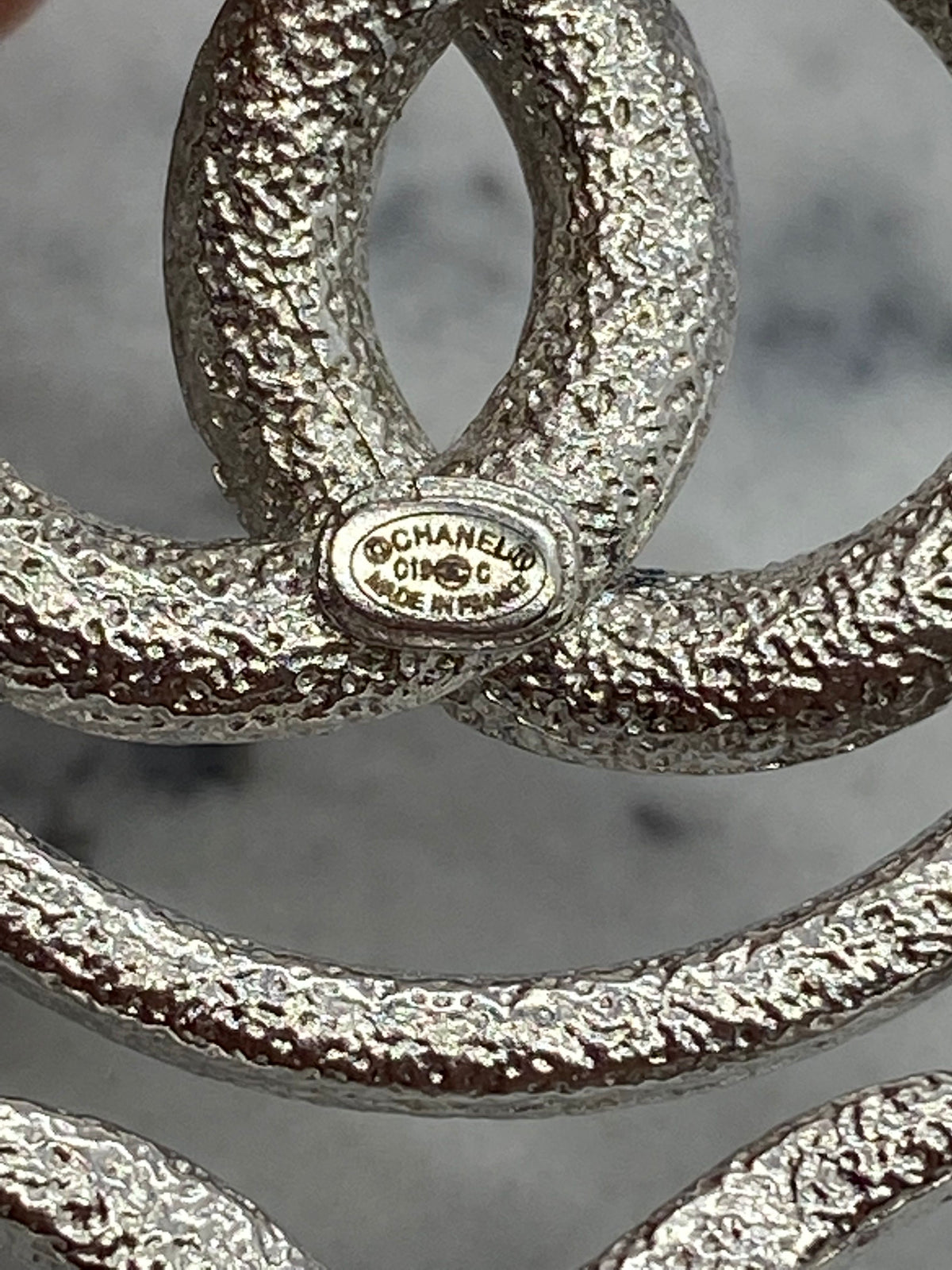CHANEL CC Rhinestone Monogram Brooch Pin - USED