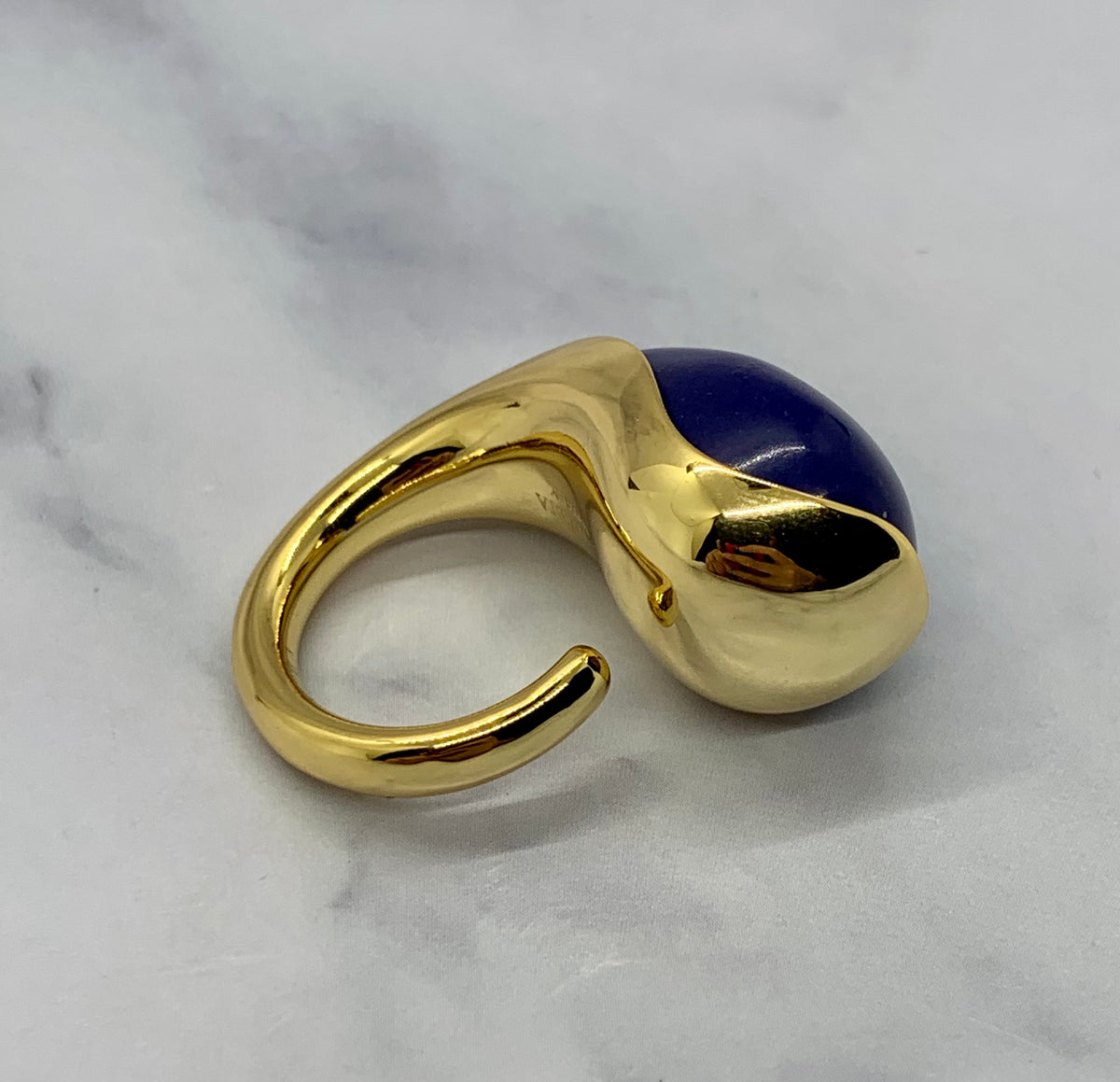 BOTTEGA VENETA Blue Stone Ring - S7 M - Pre owned