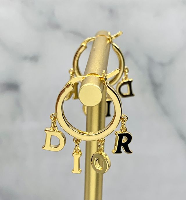 CHRISTIAN DIOR Monogram Hoop Earrings - Pre owned